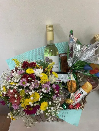 Cesta florida de presente
